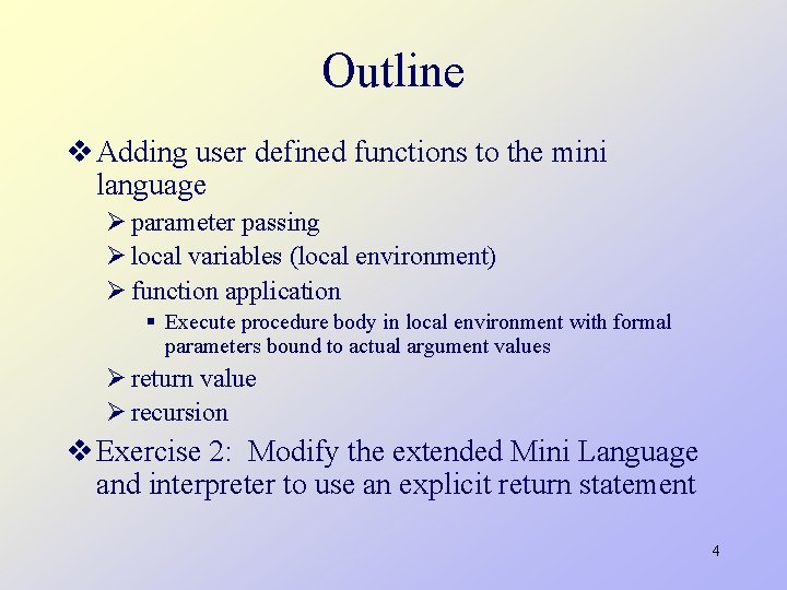 Programming Languages CS 550 Lecture 1 Summary Mini