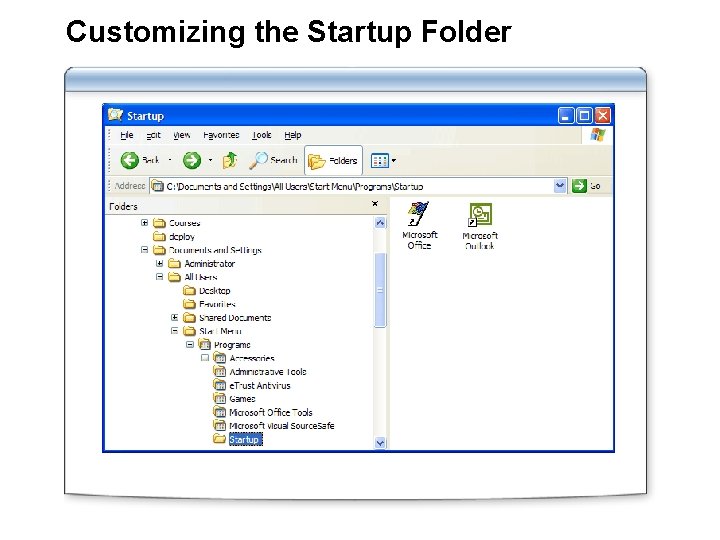 Customizing the Startup Folder 