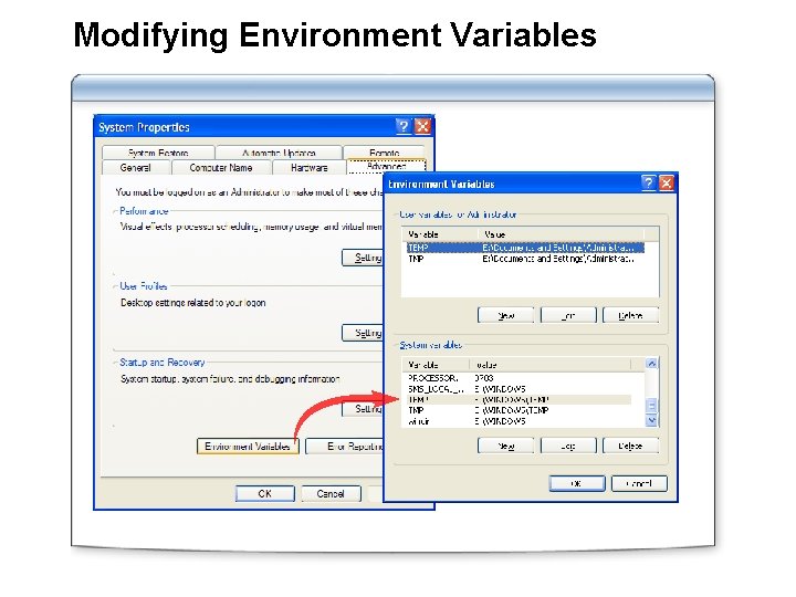 Modifying Environment Variables 