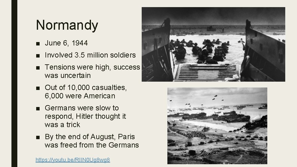 Normandy ■ June 6, 1944 ■ Involved 3. 5 million soldiers ■ Tensions were