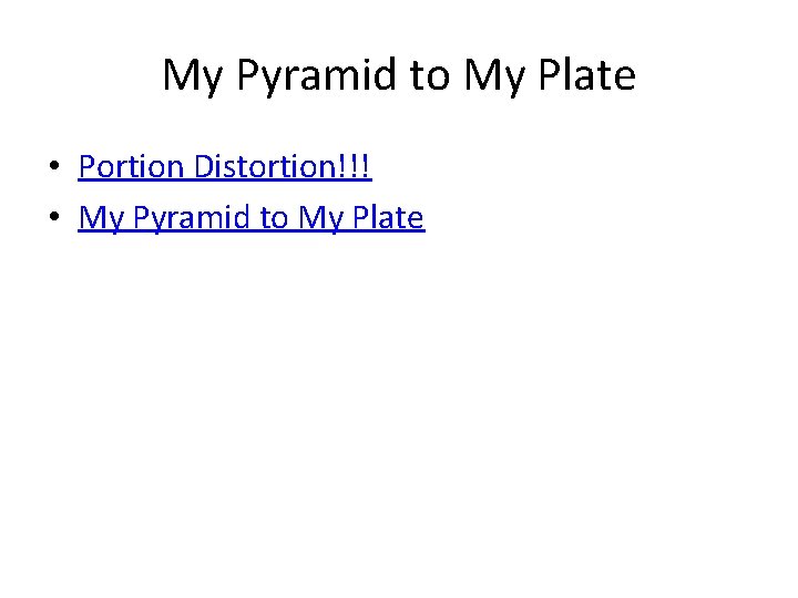 Distorted Food Pyramid Bell Ringer What are the different food groups