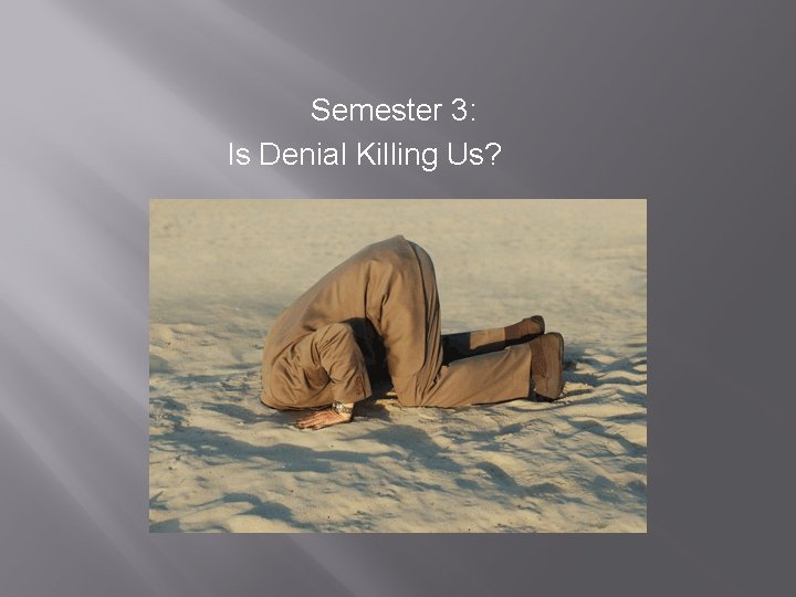 Semester 3: Is Denial Killing Us? 