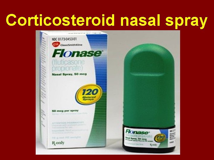 Corticosteroid nasal spray 