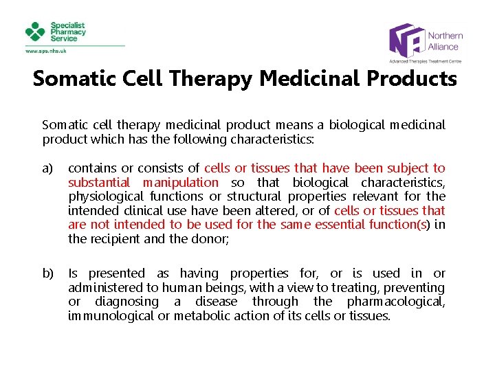 Advanced Therapy Medicinal Products the role of Pharmacy