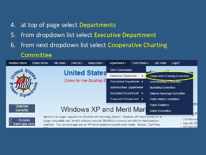 4. at top of page select Departments 5. from dropdown list select Executive Department
