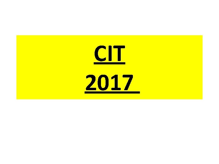 CIT 2017 