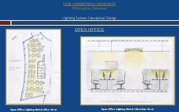 ONE CHRISTINA CRESCENT Wilmington, Delaware Lighting System Conceptual Design OPEN OFFICE Open Office Lighting