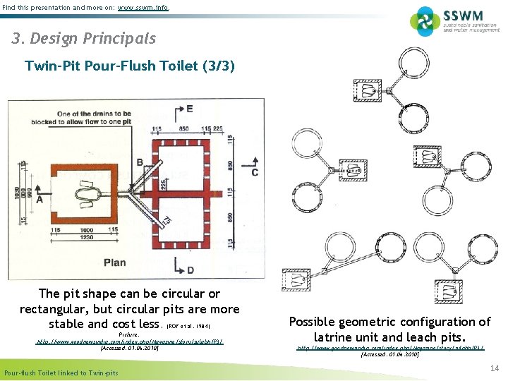 Find this presentation and more on: www. sswm. info. 3. Design Principals Twin-Pit Pour-Flush