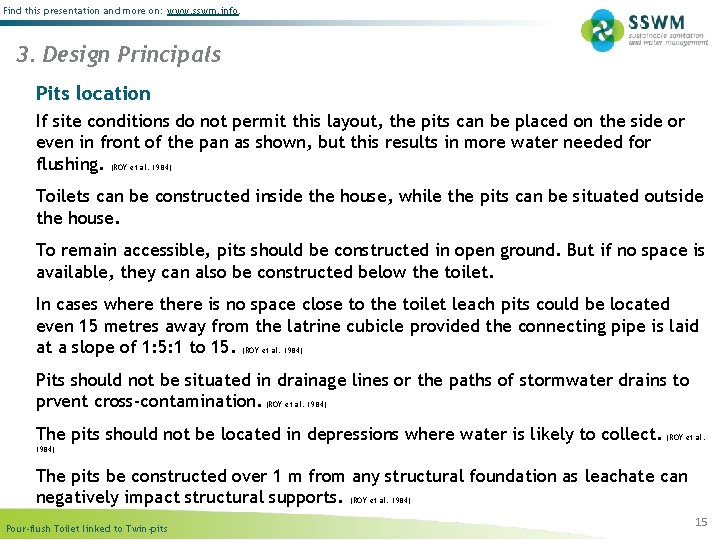 Find this presentation and more on: www. sswm. info. 3. Design Principals Pits location