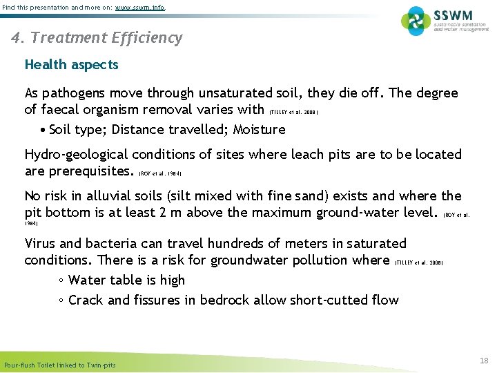 Find this presentation and more on: www. sswm. info. 4. Treatment Efficiency Health aspects