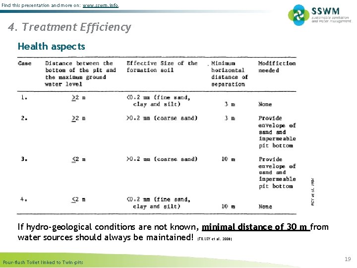 Find this presentation and more on: www. sswm. info. 4. Treatment Efficiency Health aspects