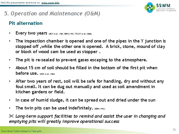 Find this presentation and more on: www. sswm. info. 5. Operation and Maintenance (O&M)