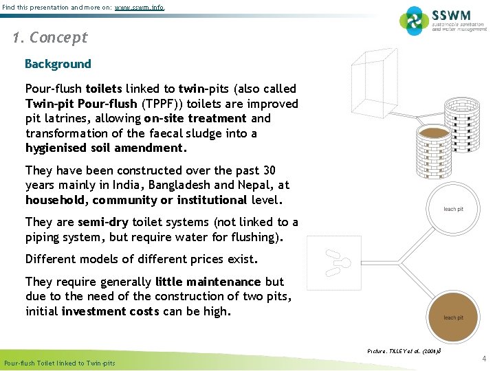 Find this presentation and more on: www. sswm. info. 1. Concept Background Pour-flush toilets