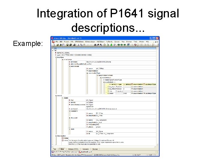 Integration of P 1641 signal descriptions. . . Example: 