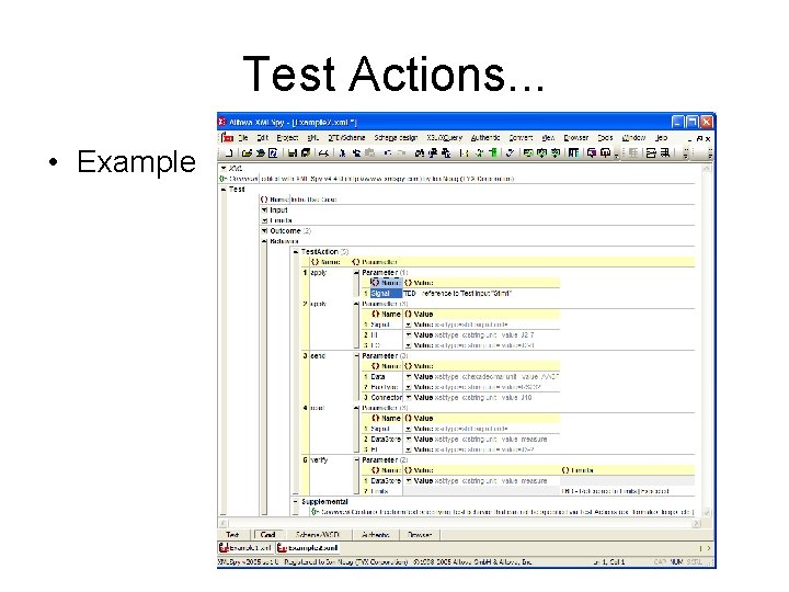 Test Actions. . . • Example 