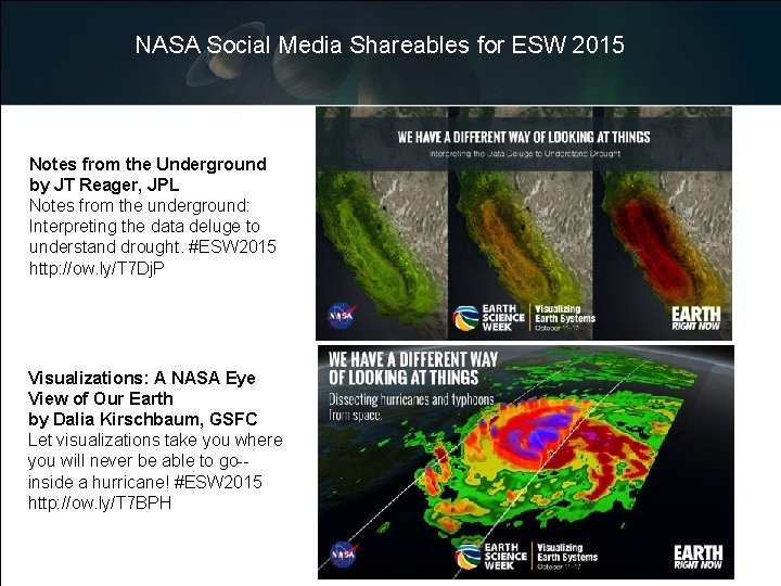 NASA Social Media Shareables for ESW 2015 Notes from the Underground by JT Reager,