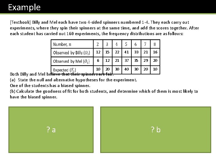 Example [Textbook] Billy and Mel each have two 4 -sided spinners numbered 1 -4.