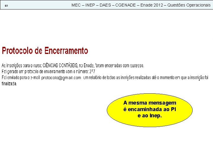 83 MEC – INEP – DAES – CGENADE – Enade 2012 – Questões Operacionais