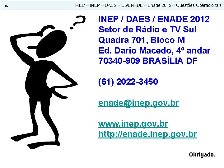 89 MEC – INEP – DAES – CGENADE – Enade 2012 – Questões Operacionais