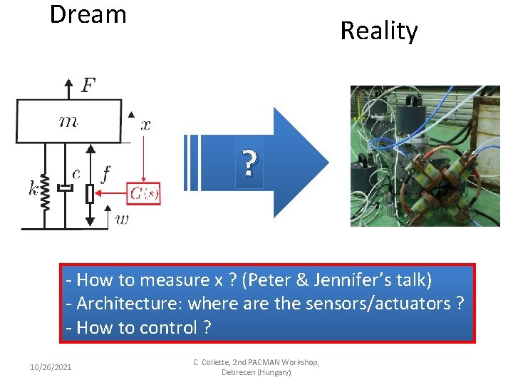 Dream Reality ? - How to measure x ? (Peter & Jennifer’s talk) - Dream Reality ? - How to measure x ? (Peter & Jennifer’s talk) -