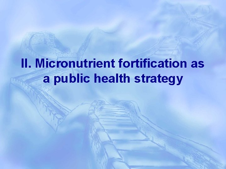 II. Micronutrient fortification as a public health strategy 