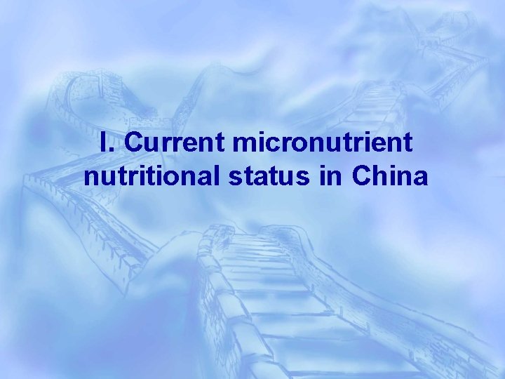 I. Current micronutrient nutritional status in China 