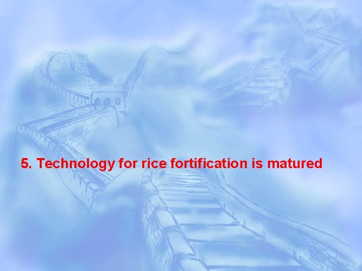 5. Technology for rice fortification is matured 