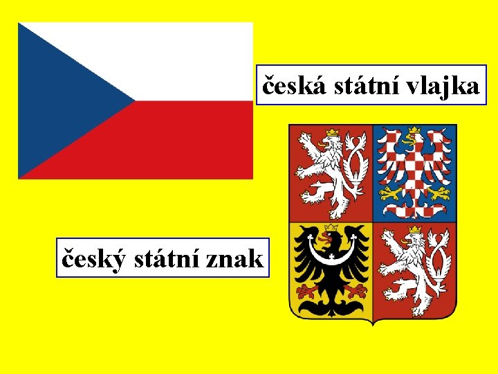 česká státní vlajka český státní znak 