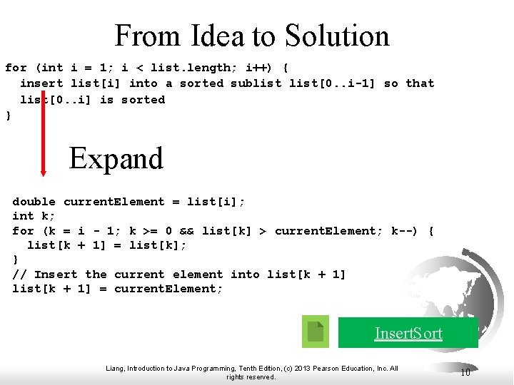 From Idea to Solution for (int i = 1; i < list. length; i++)