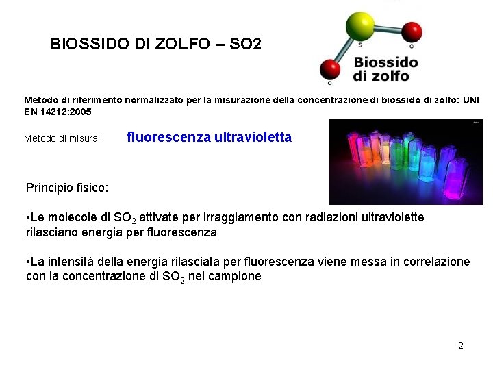 BIOSSIDO DI ZOLFO – SO 2 Metodo di riferimento normalizzato per la misurazione della