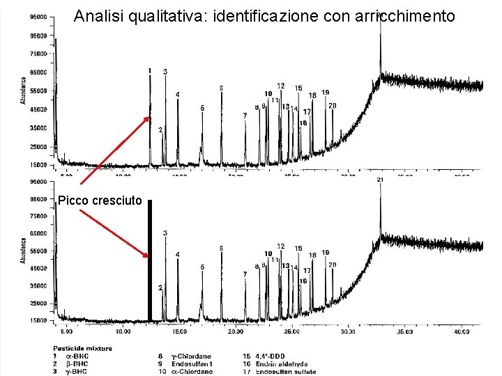 Analisi qualitativa: identificazione con arricchimento Picco cresciuto 97 