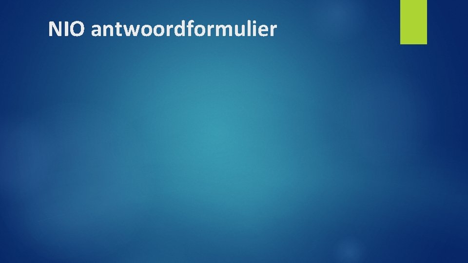 NIO antwoordformulier 