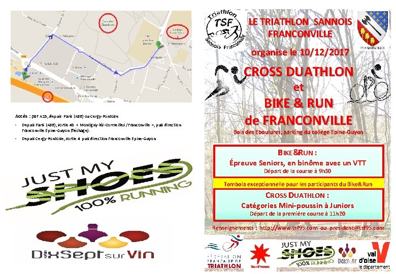 LE TRIATHLON SANNOIS FRANCONVILLE organise le 10/12/2017 CROSS DUATHLON et Accès : par A