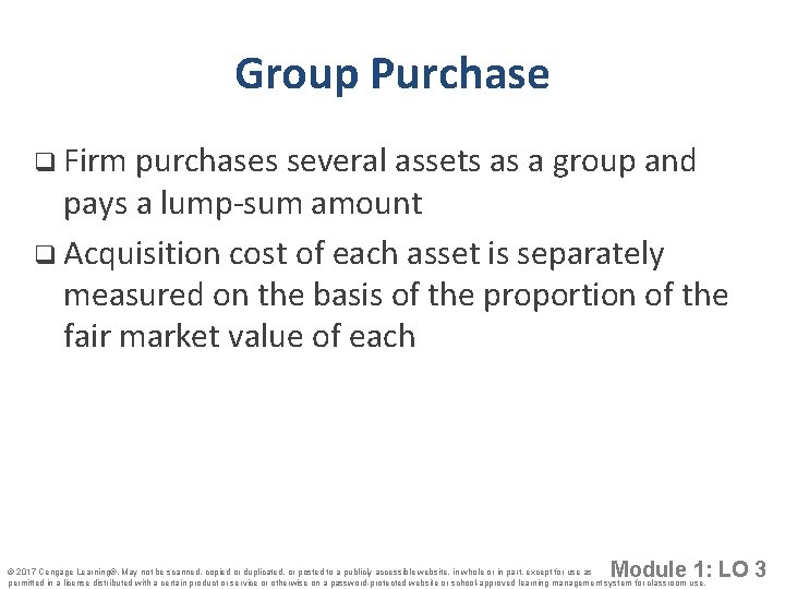 Group Purchase q Firm purchases several assets as a group and pays a lump-sum