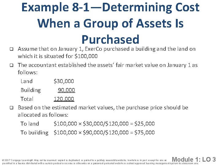q q q Example 8 -1—Determining Cost When a Group of Assets Is Purchased