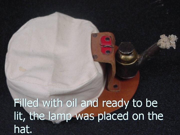 Filled with oil and ready to be lit, the lamp was placed on the Filled with oil and ready to be lit, the lamp was placed on the