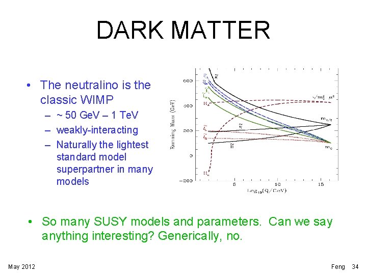 DARK MATTER • The neutralino is the classic WIMP – ~ 50 Ge. V