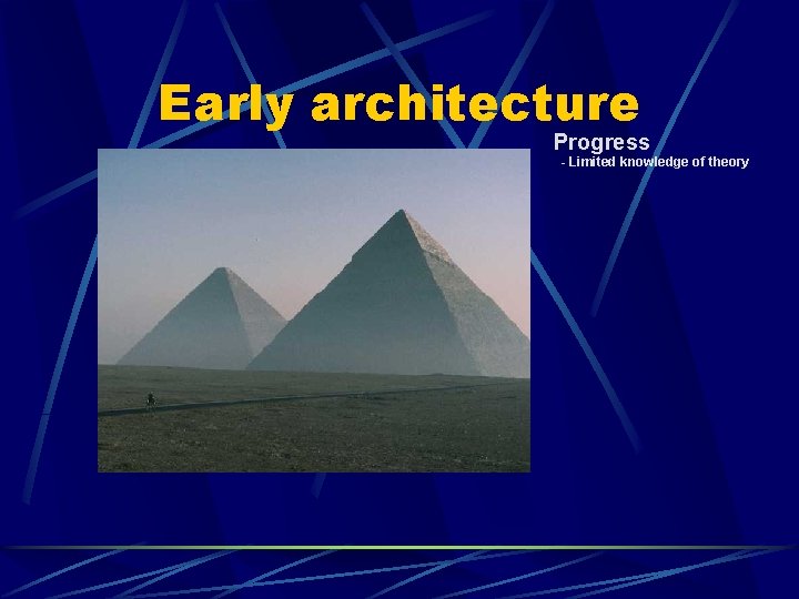 Early architecture Progress - Limited knowledge of theory 