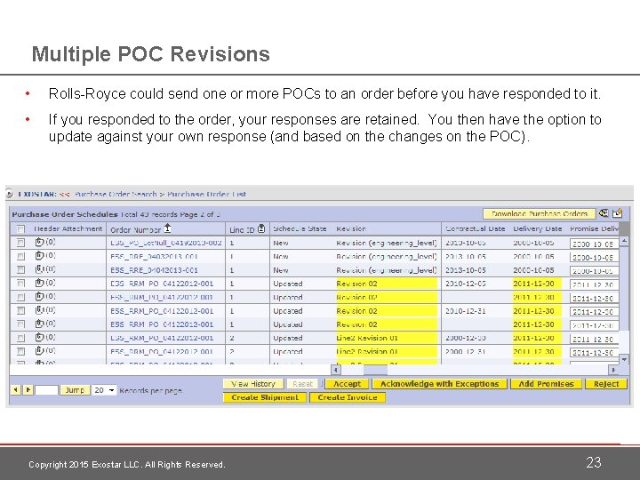 Multiple POC Revisions • Rolls-Royce could send one or more POCs to an order