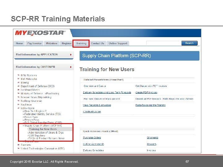 SCP-RR Training Materials Copyright 2015 Exostar LLC. All Rights Reserved. 67 