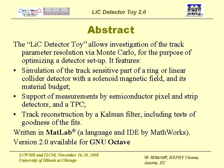Li. C Detector Toy 2. 0 Abstract The “Li. C Detector Toy” allows investigation