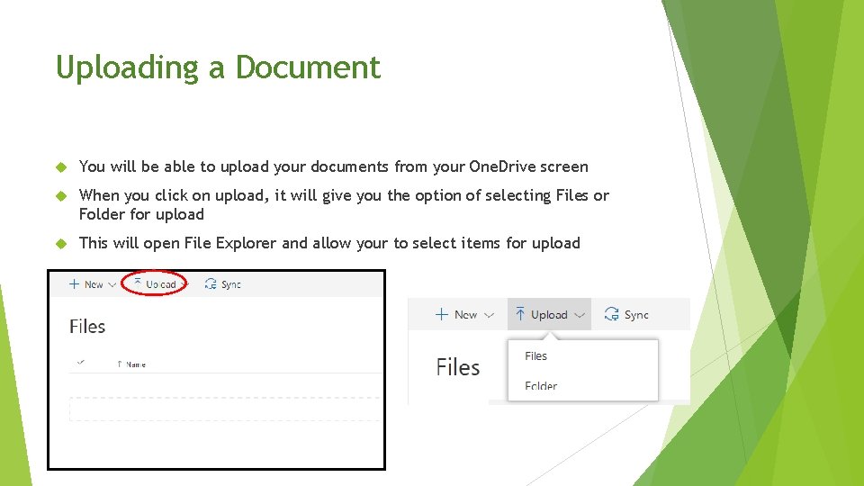 Uploading a Document You will be able to upload your documents from your One.