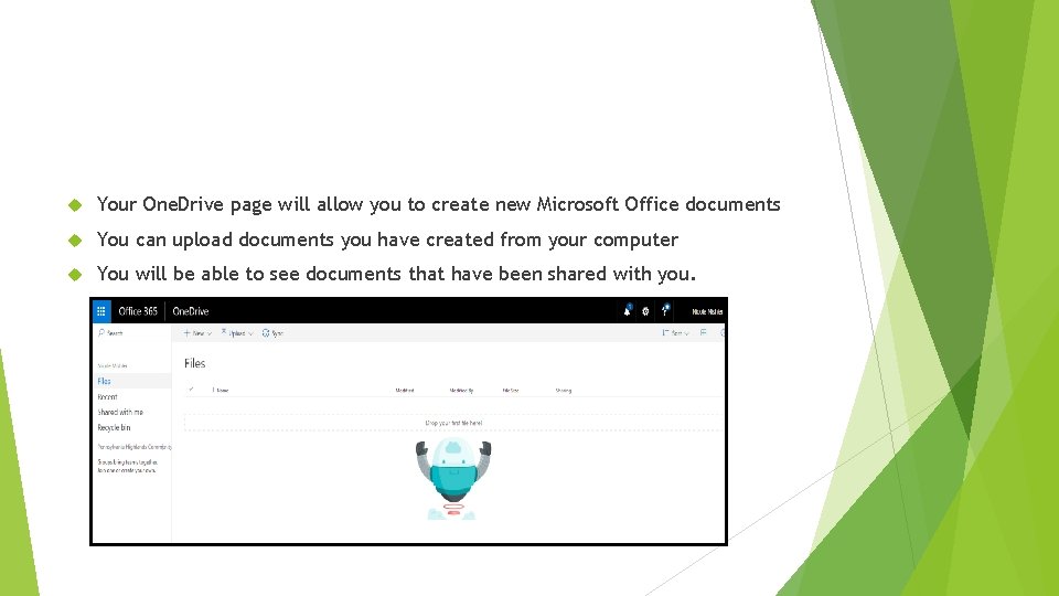  Your One. Drive page will allow you to create new Microsoft Office documents