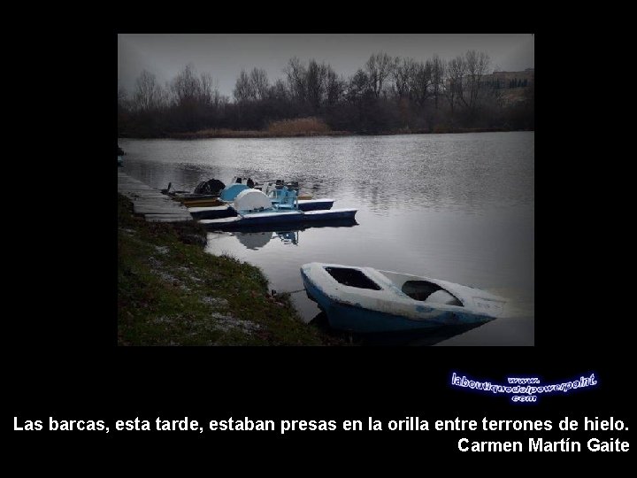 Las barcas, esta tarde, estaban presas en la orilla entre terrones de hielo. Carmen