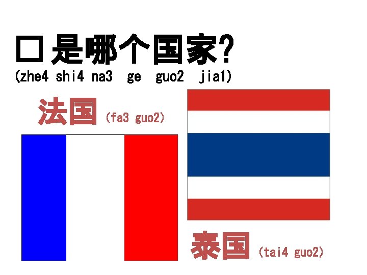 � 是哪个国家? (zhe 4 shi 4 na 3 ge guo 2 jia 1) 法国