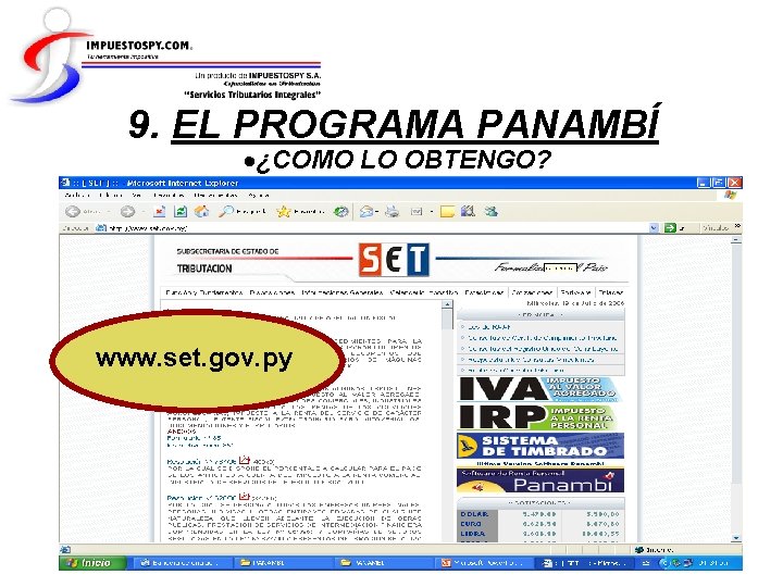 9. EL PROGRAMA PANAMBÍ ¿COMO LO OBTENGO? www. set. gov. py 