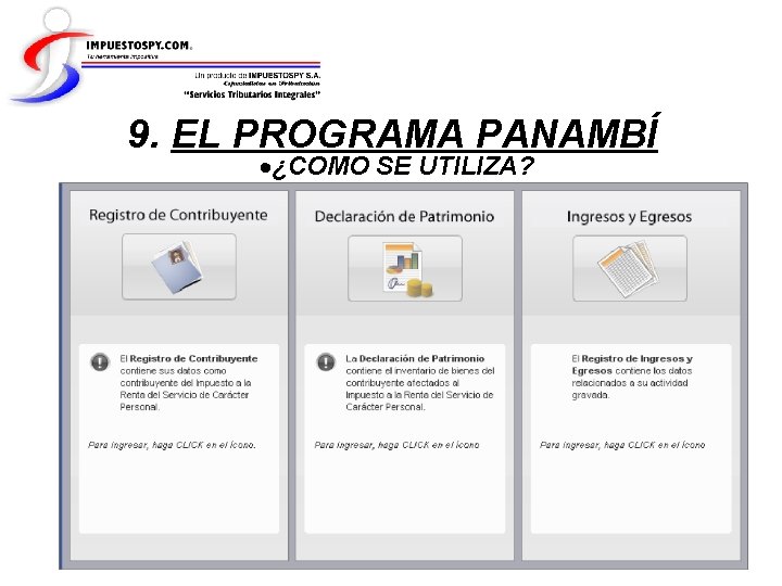 9. EL PROGRAMA PANAMBÍ ¿COMO SE UTILIZA? 