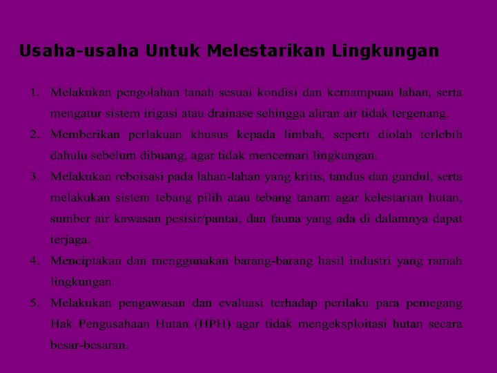 Usaha-usaha Untuk Melestarikan Lingkungan 