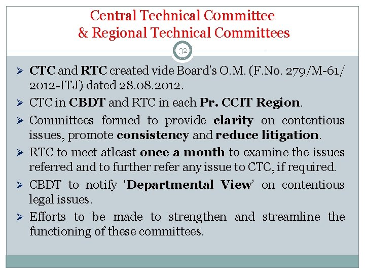 Central Technical C 0 mmittee & Regional Technical Committees 32 Ø CTC and RTC