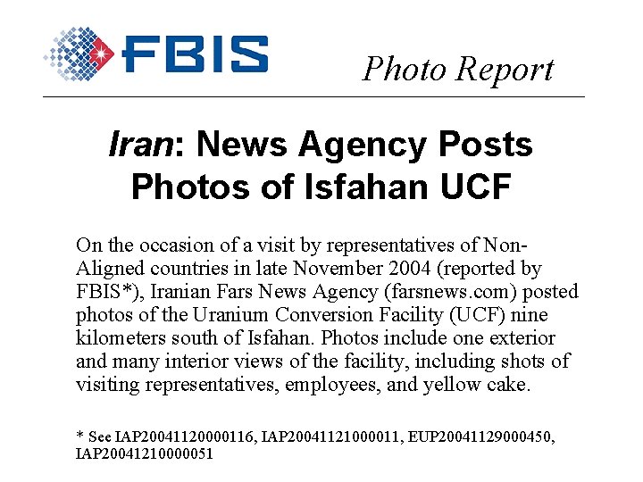 Photo Report Iran: News Agency Posts Photos of Isfahan UCF On the occasion of